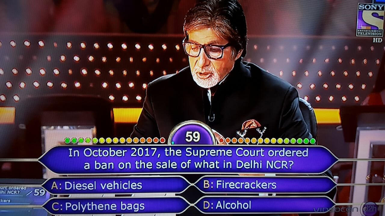 Ques : In October 2017, the Supreme Court ordered a ban on the sale of what in Delhi NCR?
