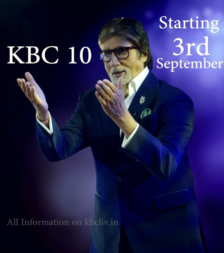 KBC Season 10 coming on 3rd September 2018 on Monday