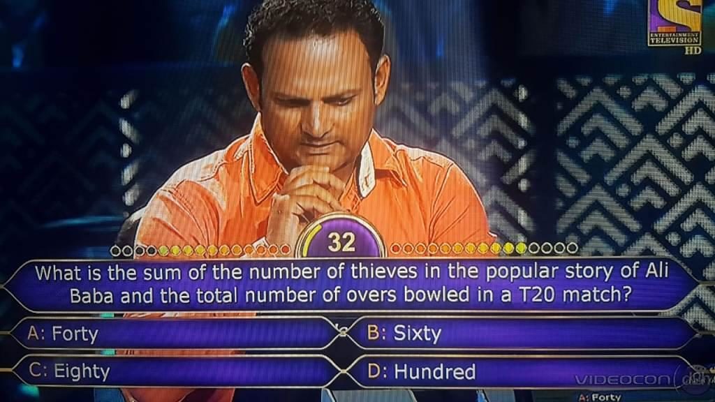 What is the sum of the numbers of thieves in the popular story of Ali Baba and the total number of overs bowled in a T20 match
