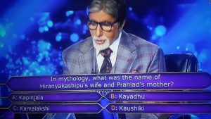 In mythology what was the name of Hiranyakashipu's wife and Prahlad's mother