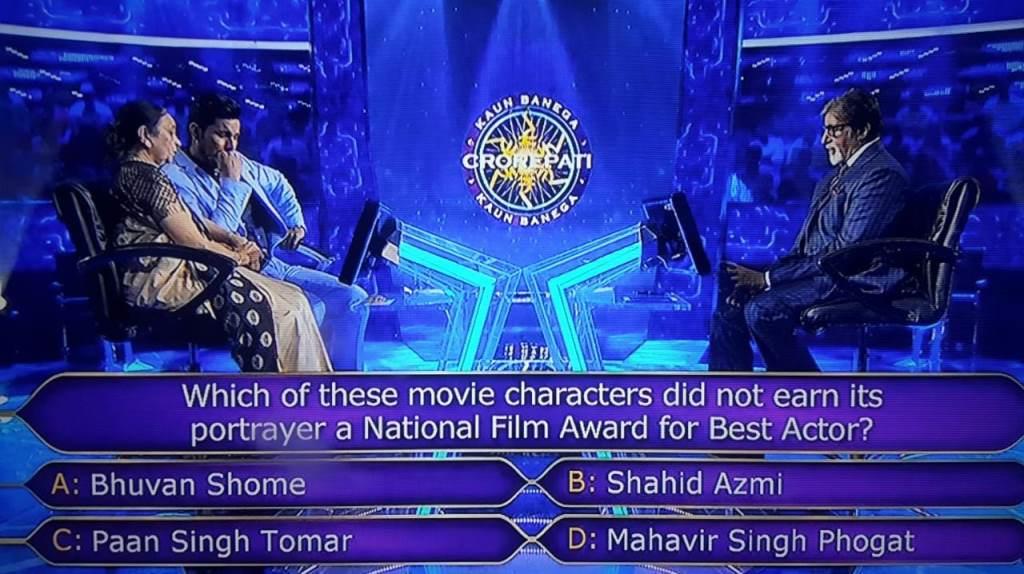 Ques : Which of these movie characters did not earn its portayer a National Film Award for Best Actor?