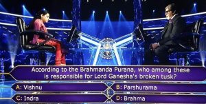 According to the Brahmanda Purana, who among these is responsible for Lord Ganesha's broken tusk