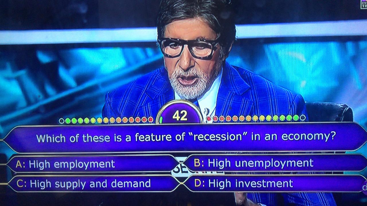 Which of these is a feature of recession in an economy