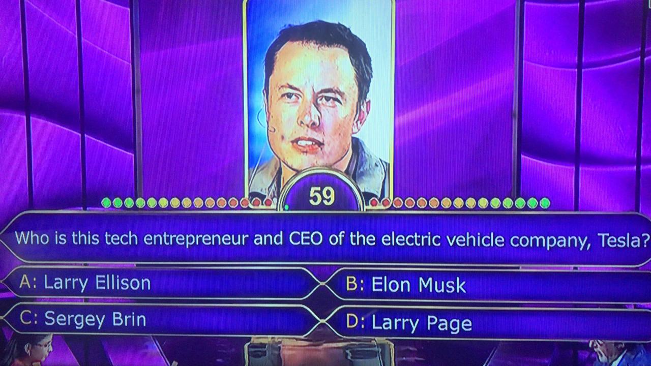 Who is the tech entrepreneur and CEO of the electric vehicle company, Tesla
