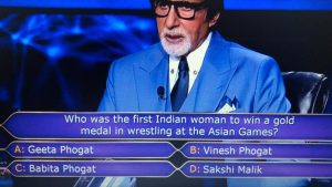 Who was the first Indian woman to win a gold medal in wrestling at the Asian Games