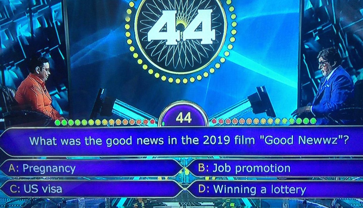 Ques : What was the good news in the 2019 film “Good Newwz”?
