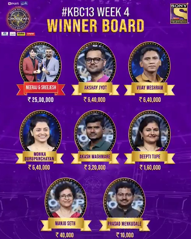 Cheers to all the fourth week winners of KBC13