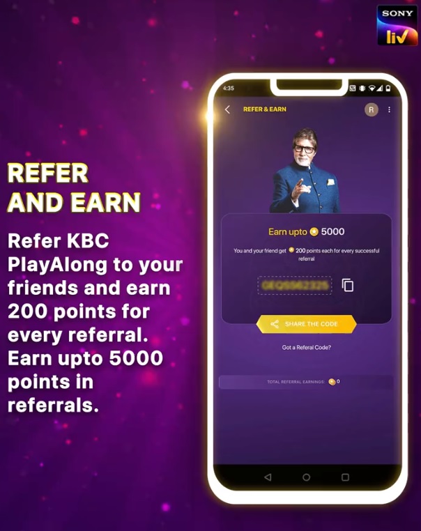 Refer and Earn KBC
