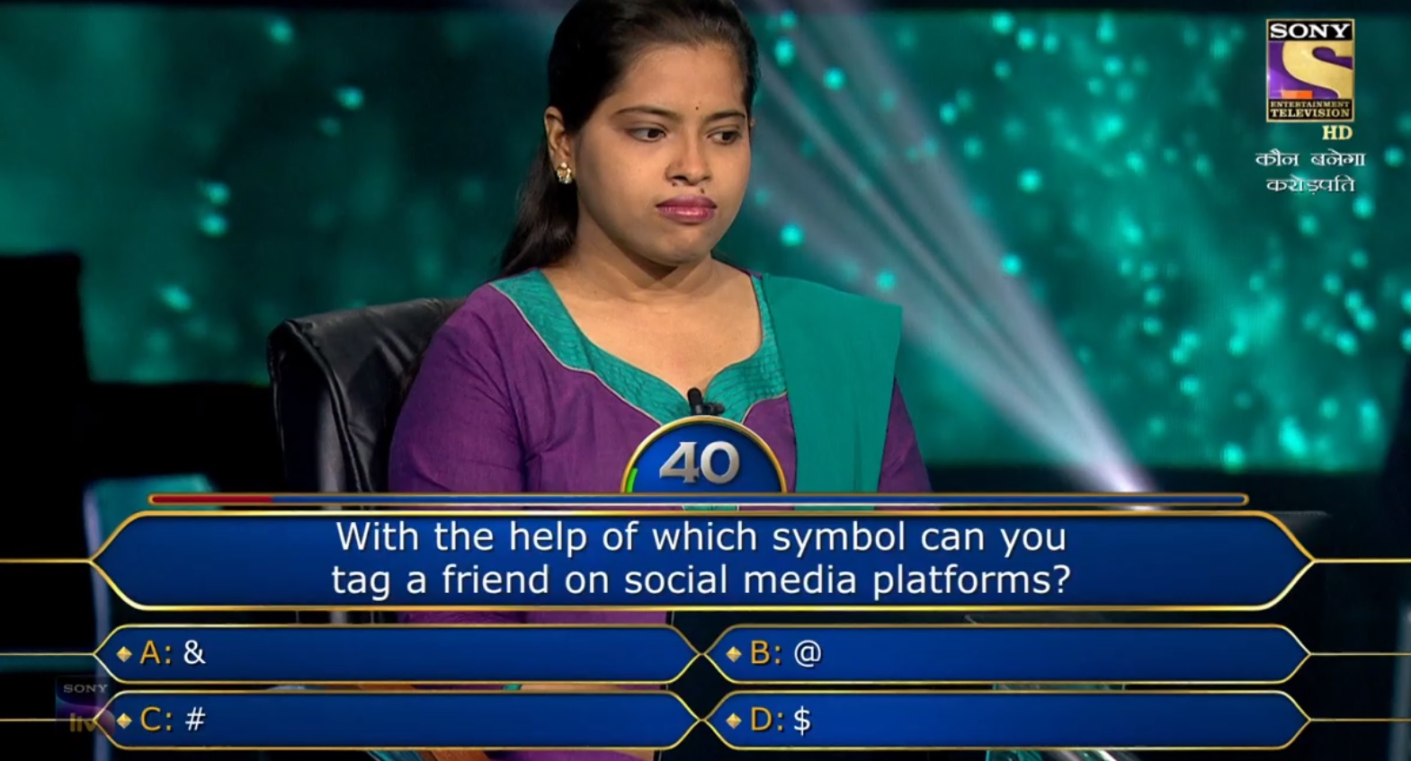 Ques : With the help of which symbol can you tag a friend on social media platforms?