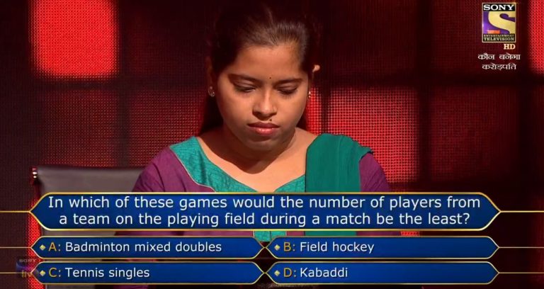 Ques : In which of these games would the number of players from a team on the playing field during a match be the least?