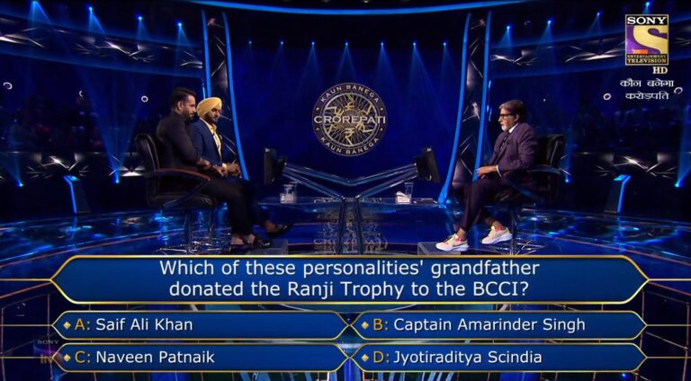 Ques : Which of these personalities’ grandfather donated the Ranji Trophy to the BCCI?