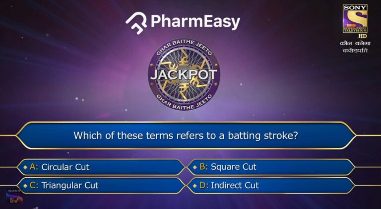 Today’s KBC Pharmeasy Question – Which of these terms refers to a batting stroke?