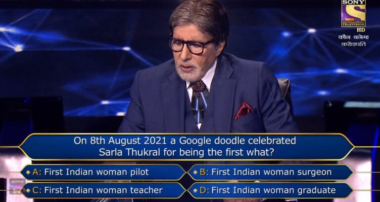 Ques : On 8th August 2021, a Google doodle celebrated Sarla Thukral for being the first what?