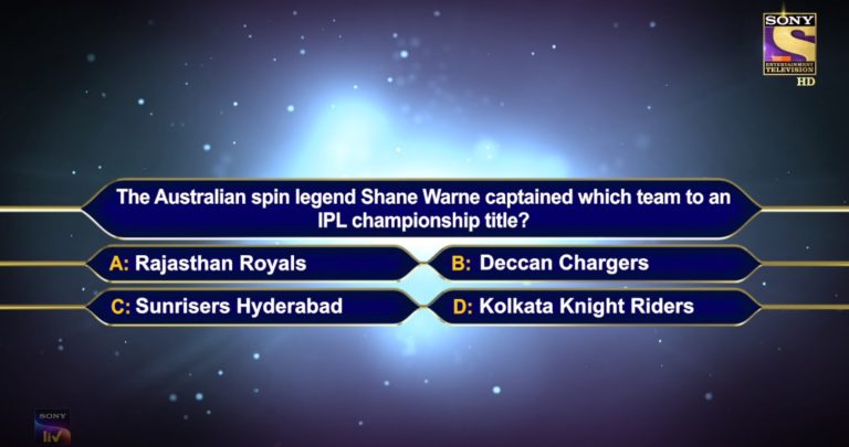 KBC 12th Registration Question : The Australian spin legend Shane Warne captained which team to an IPL championship title?