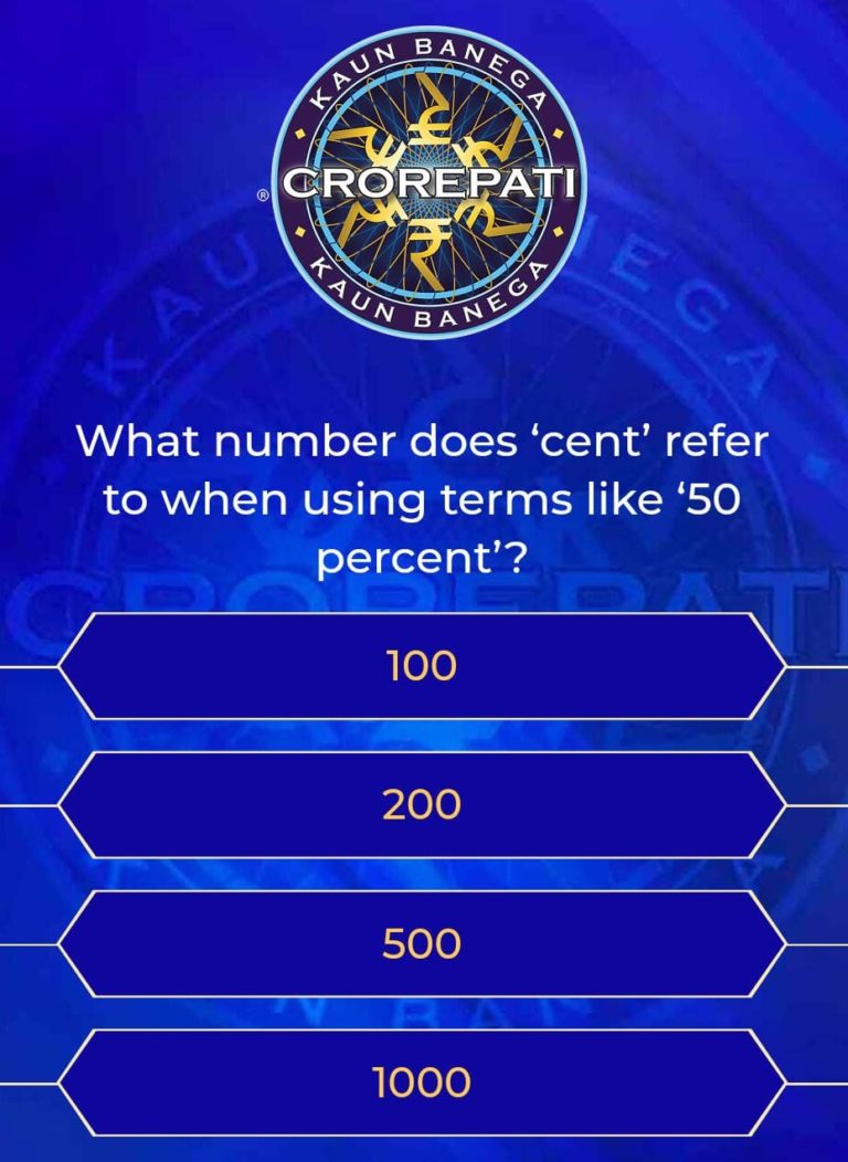 Fifth GBJJ Question – What number does ‘cent’ refer to when using terms like ’50 percent’?