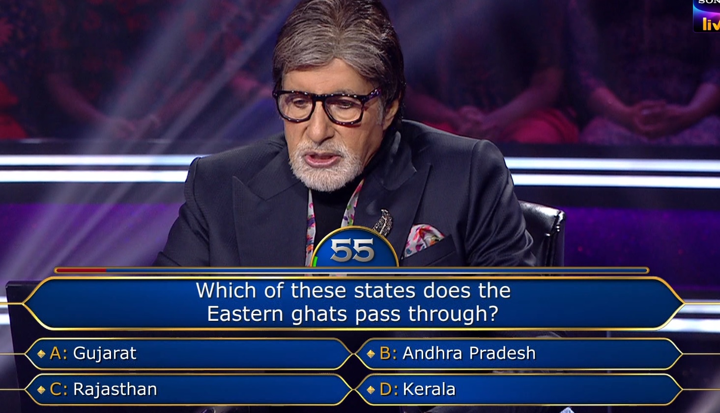 Ques : Which of these states does the Eastern ghats pass through?