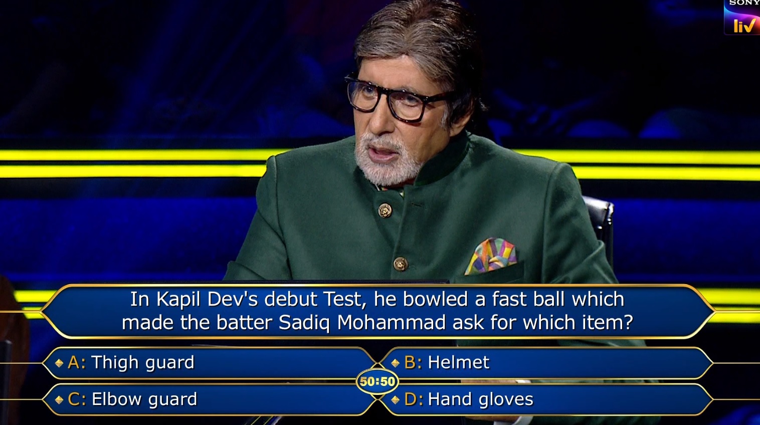 Ques : In Kapil Dev’s debut, he bowled a fast ball which made the batter Sadiq Mohammad ask for which item?