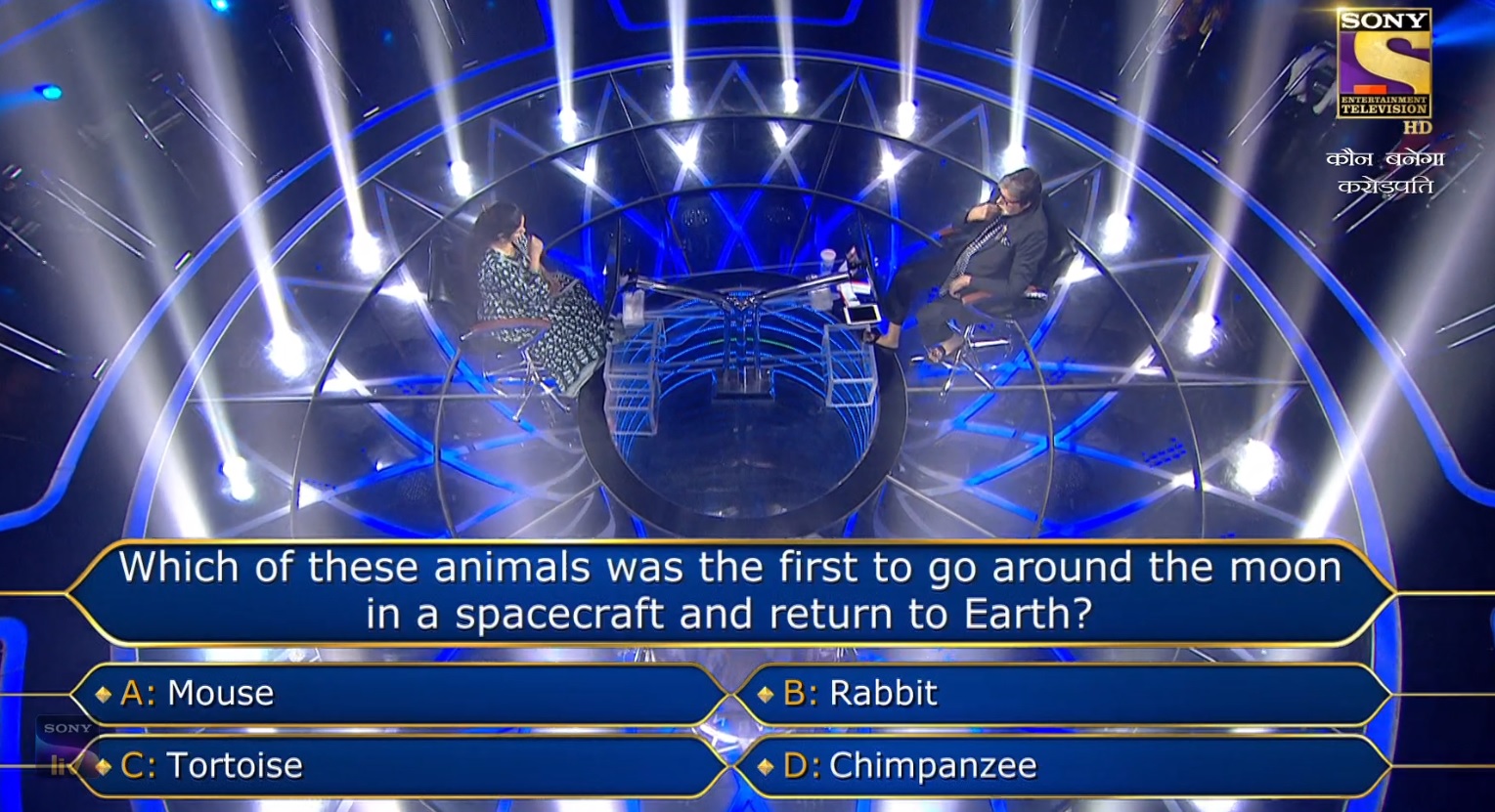 1 Crore Ques : Which of these animals was the first to go around the moon  in a spacecraft and return to Earth? | Kaun Banega Crorepati Registration  Information