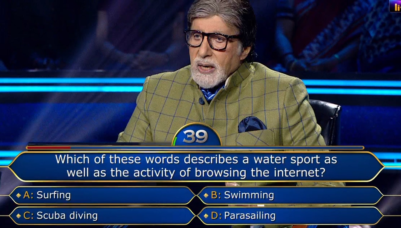 Ques : Which of these words describes a water sport as well as the activity of browsing the internet?
