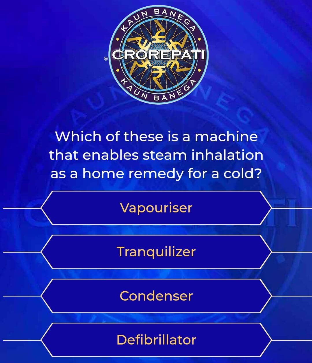 Which of these is a machine that enables steam inhalation as a home remedy for a cold