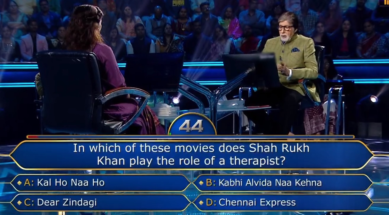 Ques : In which of these movies does Shah Rukh Khan play the role of a therapist?