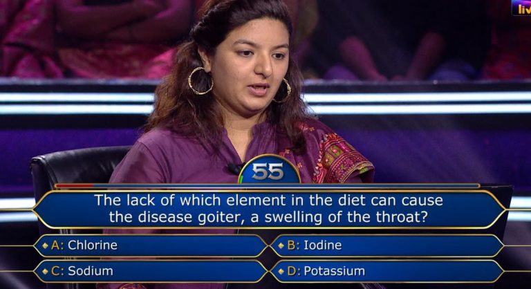 Ques : The lack of which element in the diet can cause the disease goiter, a swelling of the throat?