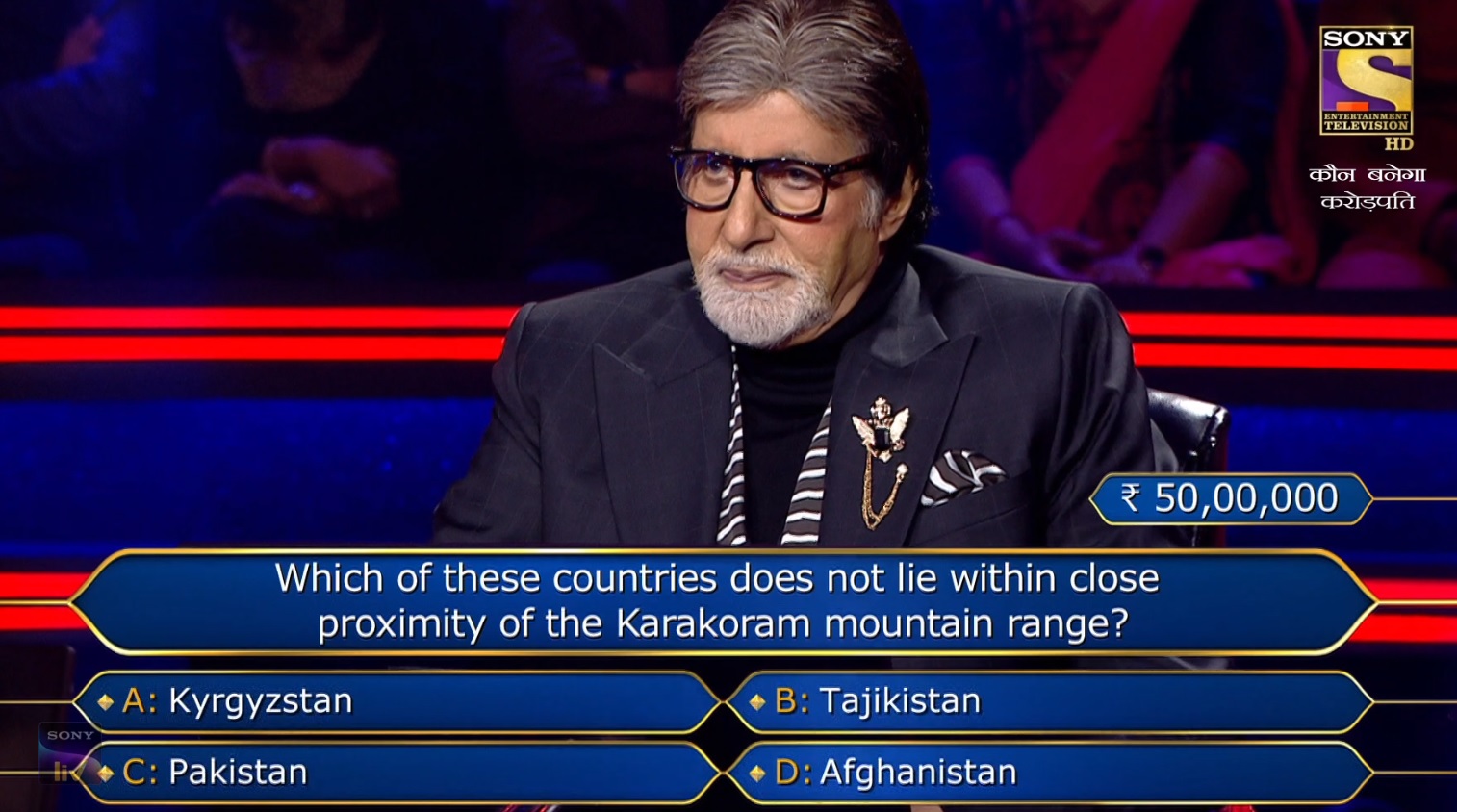Ques : Which of these countries does not lie within close proximity of the Karakoram mountain range?