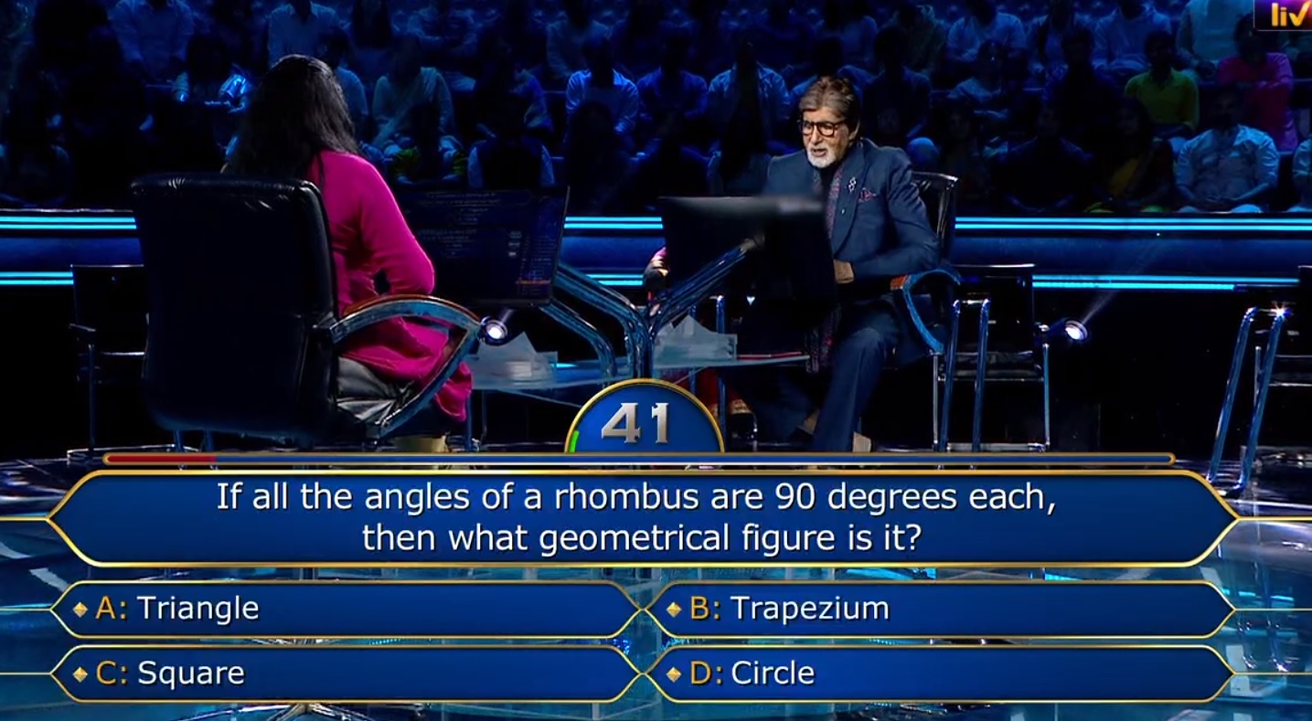 Ques : If all the angles of a rhombus are 90 degrees each, then what geometrical figures is it?