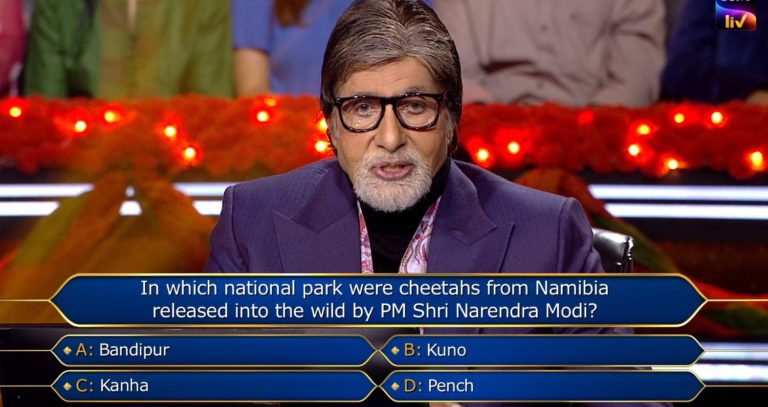 KBC Golden Week Ques : In which national park were cheetahs from Namibia released into the wild by PM Shri Narendra Modi?
