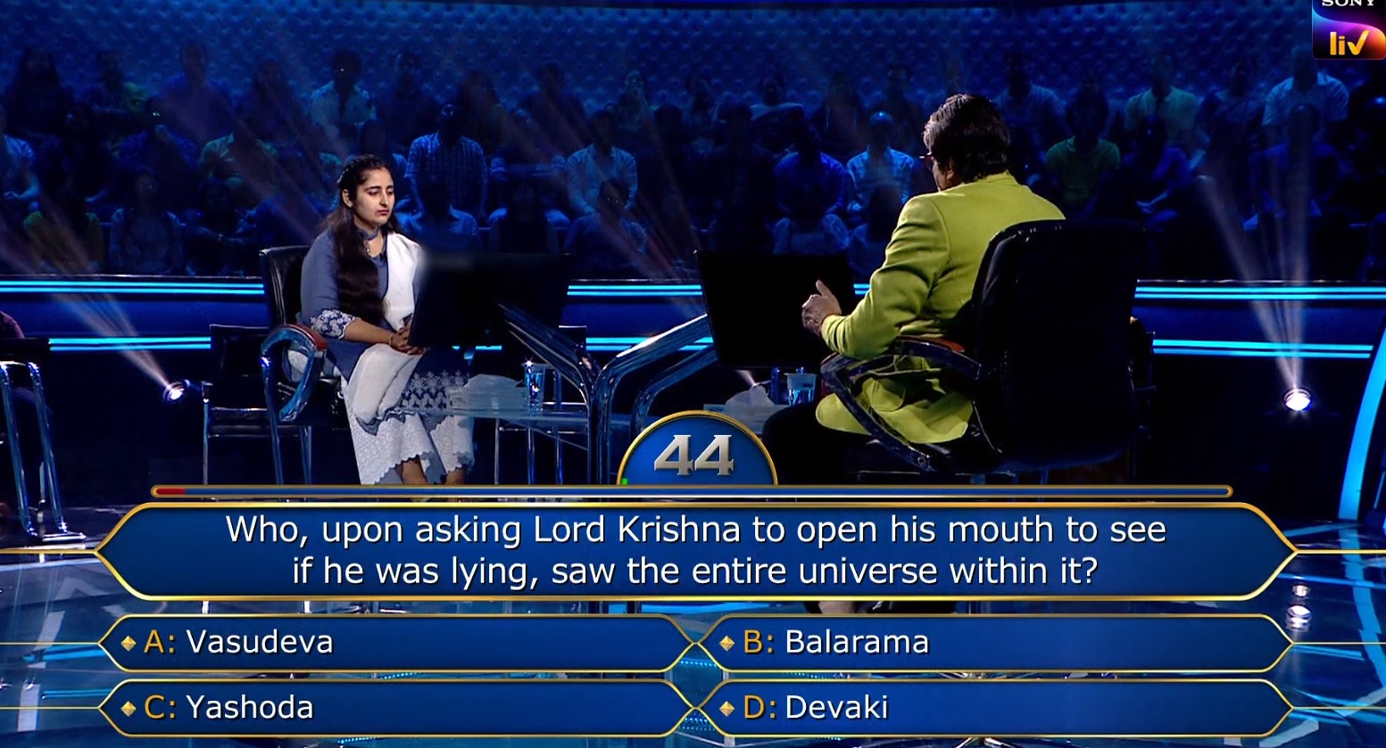 Ques : Who, upon asking Lord Krishna to open his mouth to see if he was lying, saw the entire universe within it?