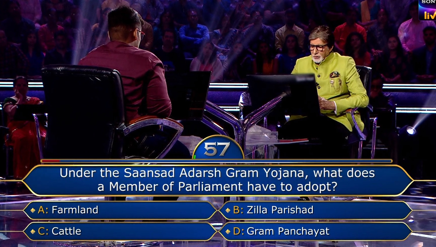 Ques : Under the Saansad Adarsh Gram Yojana, what does a member of Parliament have to adopt?