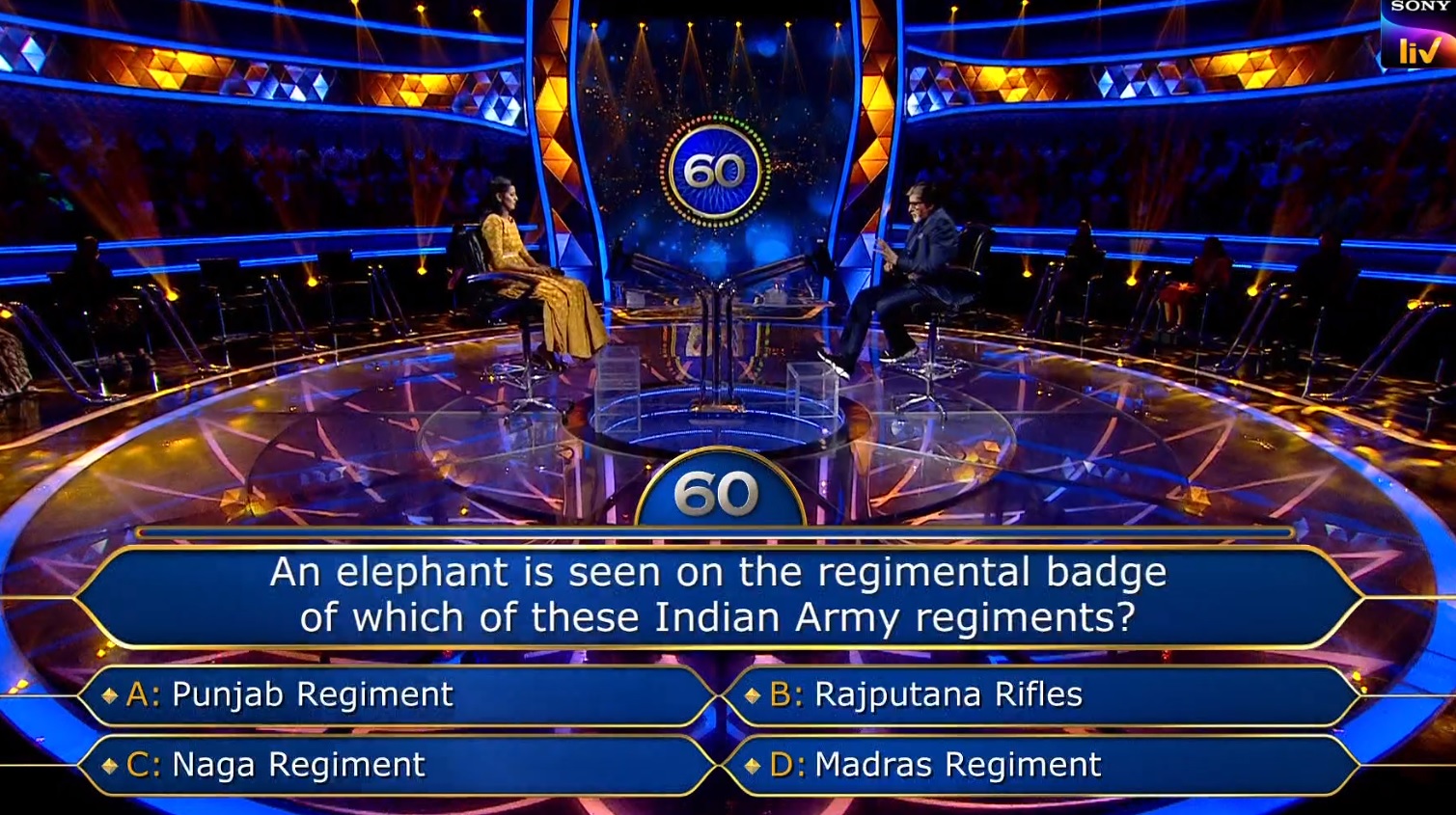 Ques : An elephant is seen on the regimental badge of which of these Indian Army regiments?