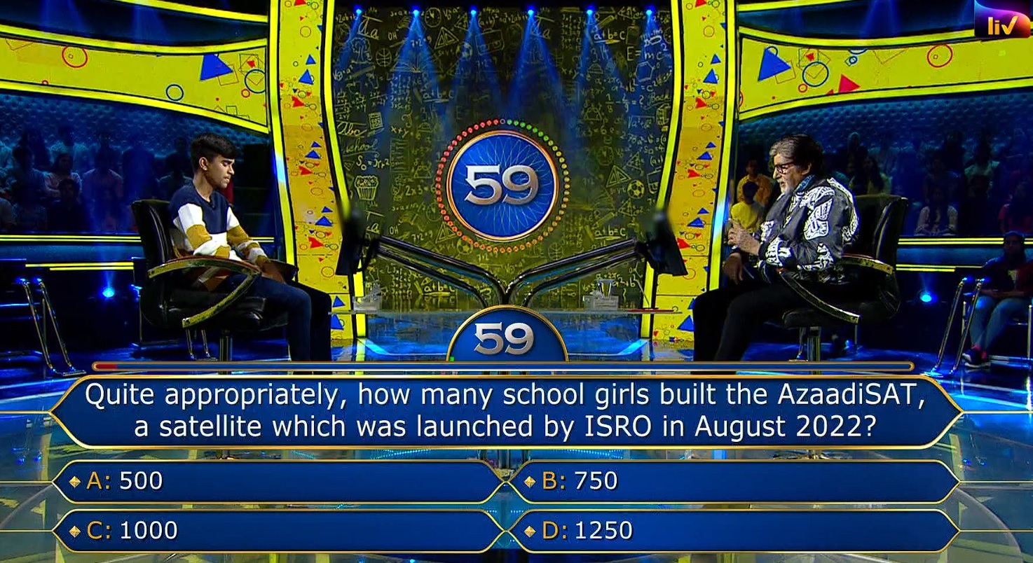 Ques : Quite appropritely, how many school girls built the AzaadiSAT, a satellite which was launched by ISRO in August 2022?