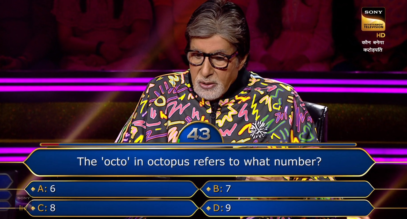 Ques : The ‘octo’ in octopus refers to what number?