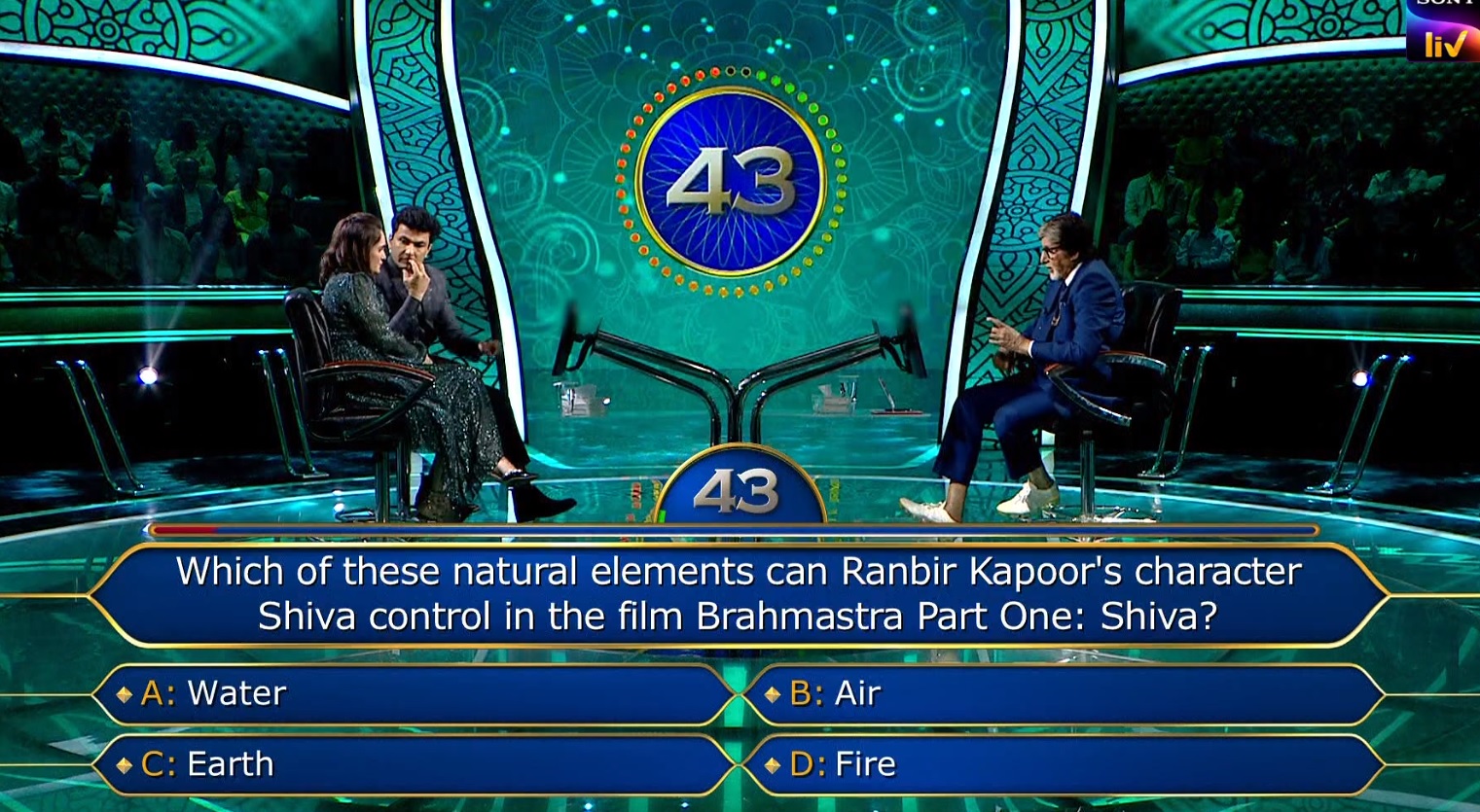 Ques : Which of these natural elements can Ranbir Kapoor’s character Shiva control in the film Brahmastra Part one : Shiva?