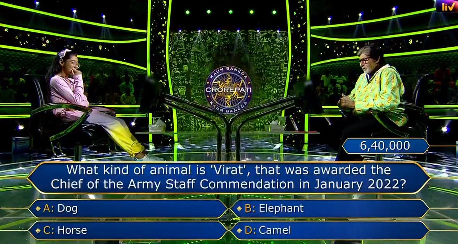 Ques : What kind of animal is ‘virat’, that was awarded the chief of the Army Staff Commendation in January 2022?