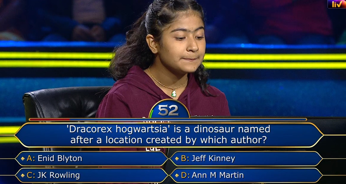Ques : ‘Dracorex hogwartsia’ is a dinosaur named after a location created by which author?