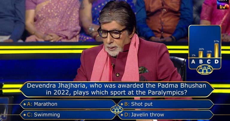 Ques : Devendra Jhajharia, who was awarded the Padma Bhushan in 2022, plays which sport at the Paralympics?