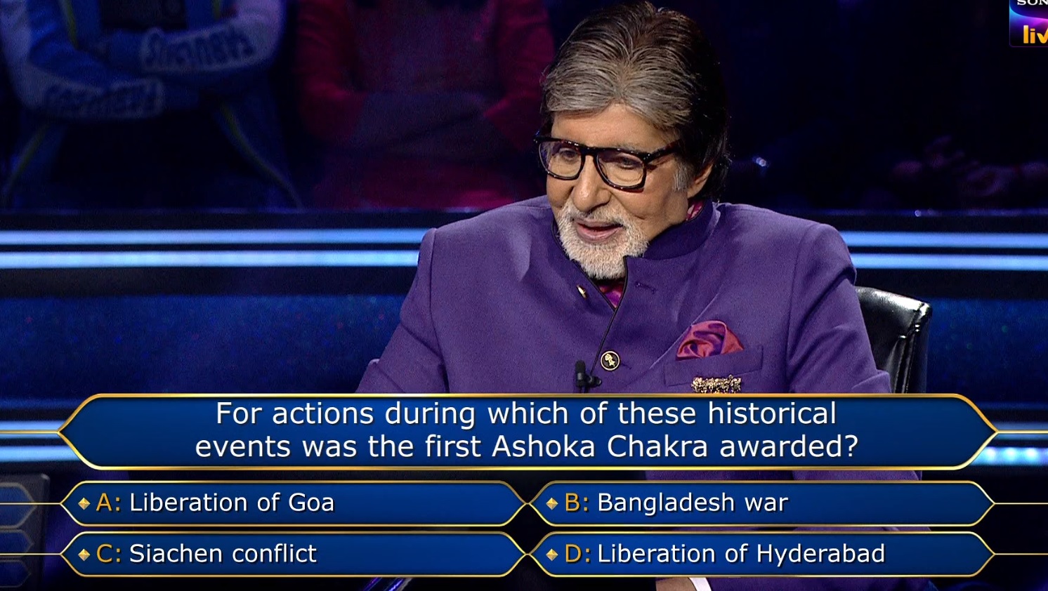 Ques : For actions during which of these historical events was the first Ashoka Chakra awarded?