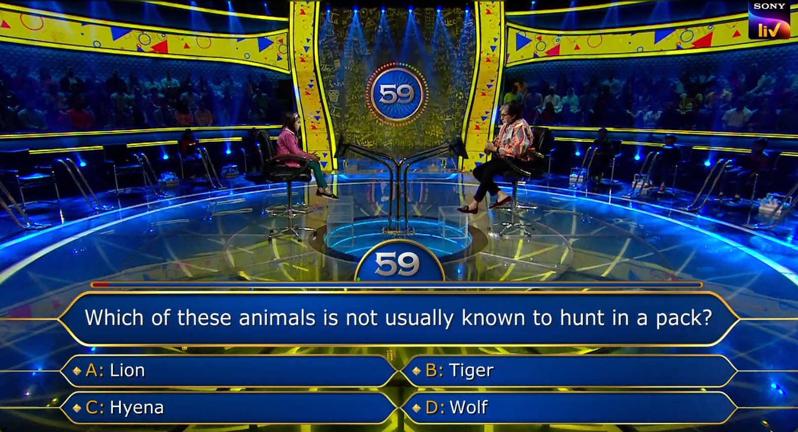 Ques : Which of these animals is not usually known to hunt in a pack?