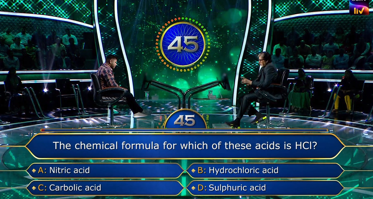 Ques : The Chemical formula for which of these acids is HCL?