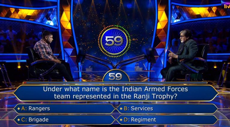 Ques : Under what name is the Indian Armed forces team represented in the Ranji Trophy?