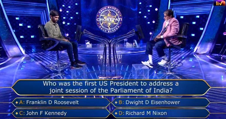 Ques : Who was the first US President to address a joint session of the Parliament of India?