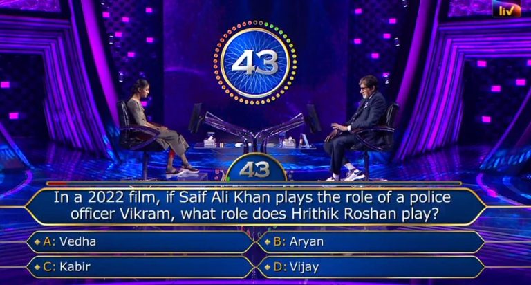 Ques : In a 2022 film, if Saif Ali Khan plays the role of a police officer Vikram, what does Hrithik Roshan play?